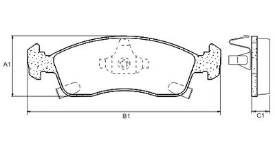 FRASLE PASTILLA EJE DELANT. 16.30MM  CHEVROLET COBALT 1.8 - ONIX PRISMA 1.4