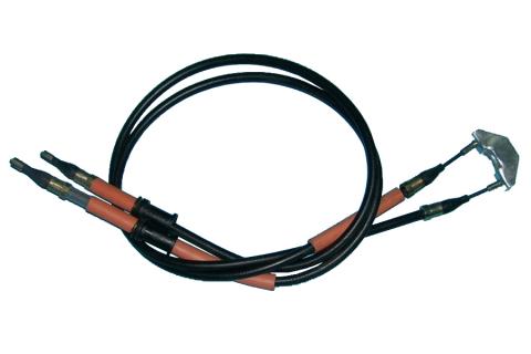 FREMEC CABLE FRENO ASTRA-ZAFIRA TRASERO A CAMPANA 99> 2560MM  /MOTOR NAFTERO // 2 CABLES CON CHAPA UNION