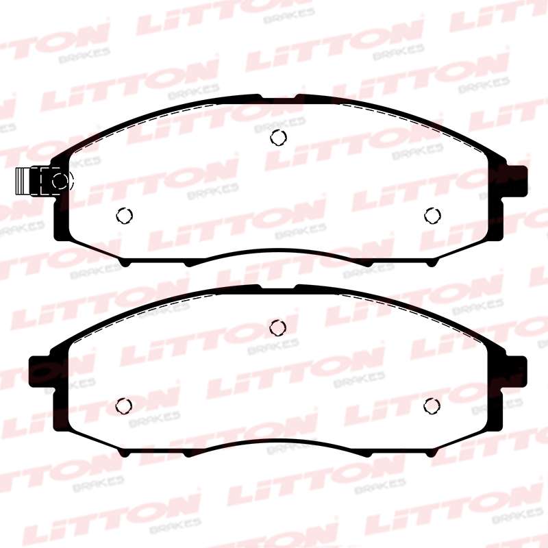 LITTON PASTILLAS FRENO DEL. NISSAN FRONTIER 2.4- 3.3 V6 16V -PICK UP II NAVARA 2.4- 2.5- 3.0- 3.2 QUEST II 3.3 X-TERRA 2.4- 3.3 00/02 4WD