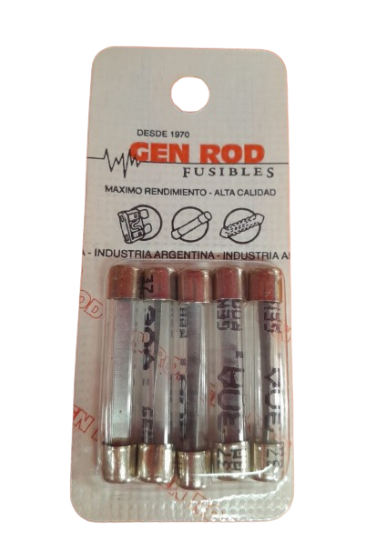 GENROD FUSIBLE CILINDRICO VIDRIO 37MM 30 AMP X100