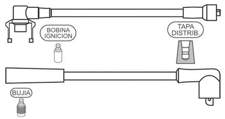PRESTOLITE CABLE BUJIA R 9 1.6 1993> CABLE BOBINA LARGO