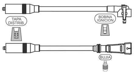PRESTOLITE CABLE BUJIA ESCORT-ORION 1.8I-2.0I 96/98 CAP.CHAPA