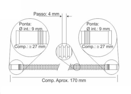 CRISTAL MANGUERA CORRUGADA 170MM BOCA 9MM  