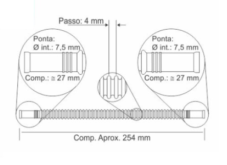 CRISTAL MANGUERA CORRUGADA 254MM BOCA 7.5MM  