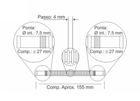 CRISTAL MANGUERA CORRUGADA 150MM BOCA 7.5MM  
