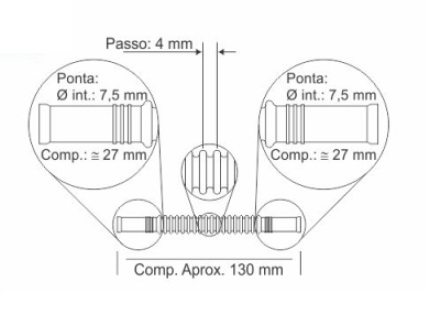 CRISTAL MANGUERA CORRUGADA 130MM BOCA 7.5MM  