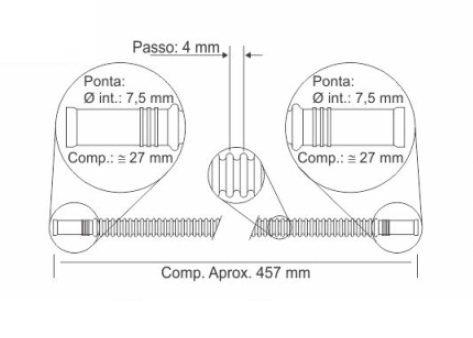 CRISTAL MANGUERA CORRUGADA 457MM BOCA 7.5MM  