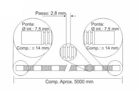 CRISTAL TUBO TRANSPORTE COMBUSTIBLE (TANQUE-MOTOR)  / LARGO 5.000MM (APROX) 