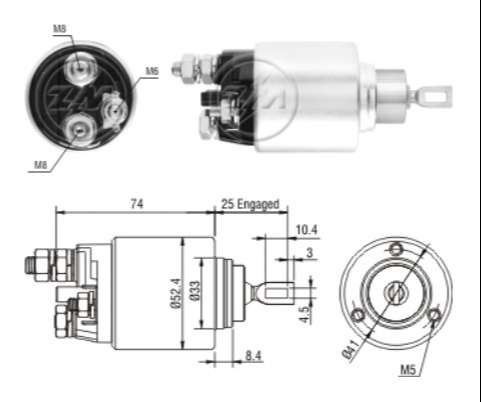 ZM SOLENOIDE JUMPER 2.8 - BOXER 2.8 - DUCATO 2.3 / 2.5 12V  