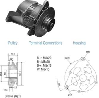 ZM ALTERNADOR SCANIA 112-113 105 AMP 28V  