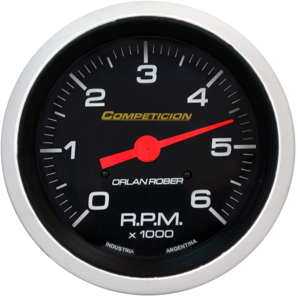 OR TACOMETRO 6000 RPM 12V *H-COMP NEGRO*