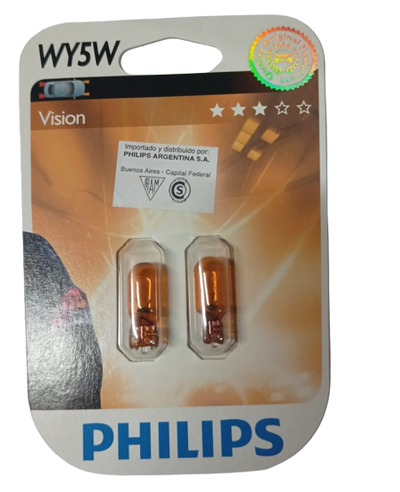 PHILIPS LAMPARA S/CULOTE AMBAR 5W 12V (158) (X2)