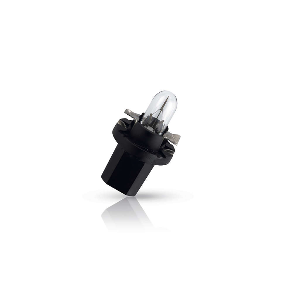 PHILIPS LAMPARA Y PORTAL.TABLERO 12V 1.2W BAX8-5D/2 BASE BLACK
