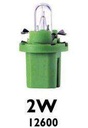 [12600.0595] PHILIPS LAMPARA Y PORTAL.TABLERO 12V 2W BAX8.5D/2  BASE VERDE