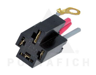 PORTAFICH FICHA 4 VIAS MINI RELAY 70 AMP C/TERMINAL A MAZA  