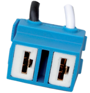 PORTAFICH FICHA 2 VIAS PARA LAMPARA H7 CERAMICA  